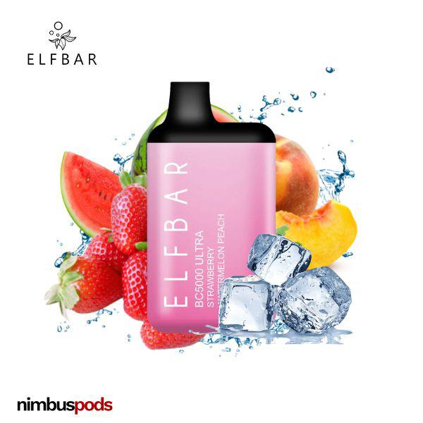 ELF Bar BC5000 Ultra Disposable Strawberry Watermelon Peach Ice One Hitters ELF Bar 20mg | 2.0% Nimbus Pods