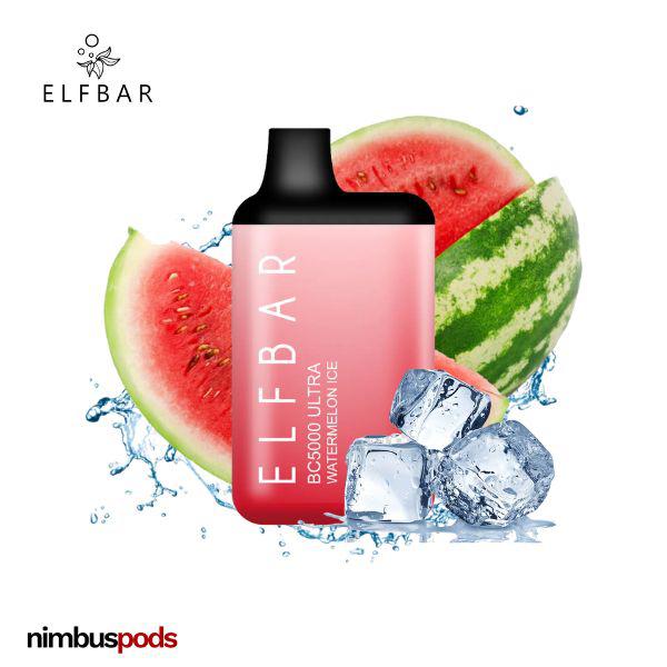 ELF Bar BC5000 Ultra Disposable Watermelon Ice One Hitters ELF Bar 20mg | 2.0% Nimbus Pods
