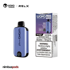 WAKA DM8000i Disposable Grape Apple One Hitters WAKA by RELX 20mg | 2.0% Nimbus Pods