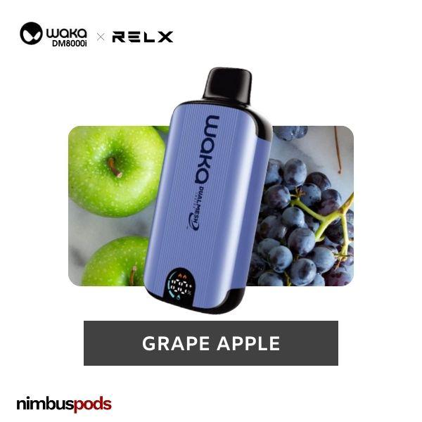 WAKA DM8000i Disposable Grape Apple One Hitters WAKA by RELX 20mg | 2.0% Nimbus Pods