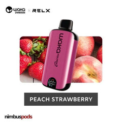 WAKA DM8000i Disposable Peach Strawberry One Hitters WAKA by RELX 20mg | 2.0% Nimbus Pods