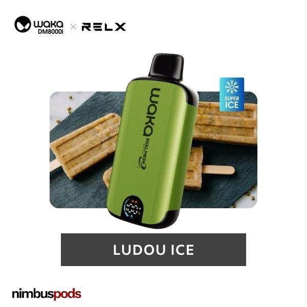 WAKA DM8000i Disposable SUPER ICE Ludou Ice One Hitters WAKA by RELX 20mg | 2.0% Nimbus Pods