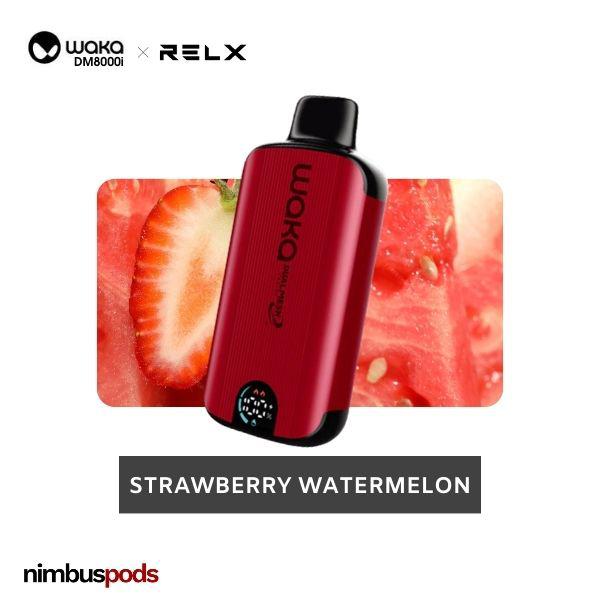 WAKA DM8000i Disposable Strawberry Watermelon One Hitters WAKA by RELX 20mg | 2.0% Nimbus Pods