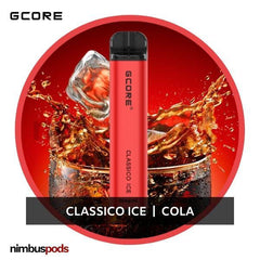 GCORE 1800 Disposable Classico Ice | Cola One Hitters GCORE 20mg | 2.0% Nimbus Pods