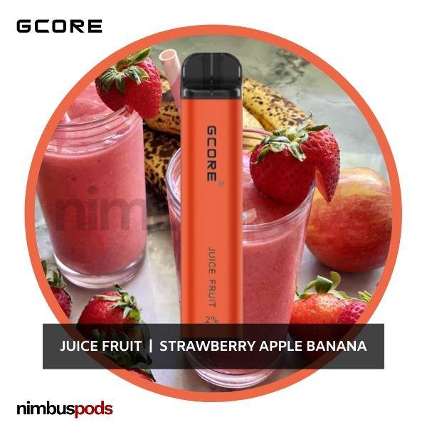 GCORE 1800 Disposable Juice Fruit | Strawberry Apple Banana One Hitters GCORE 20mg | 2.0% Nimbus Pods