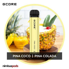 GCORE 1800 Disposable Pina Coco | Pina Colada One Hitters GCORE 20mg | 2.0% Nimbus Pods