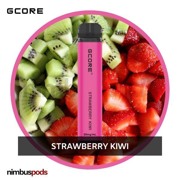 GCORE 1800 Disposable Strawberry Kiwi One Hitters GCORE 20mg | 2.0% Nimbus Pods