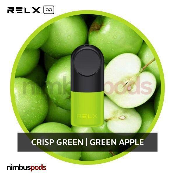 RELX Infinity Pod Crisp Green | Green Apple Vape Pods RELX 30mg | 3.0% Nimbus Pods