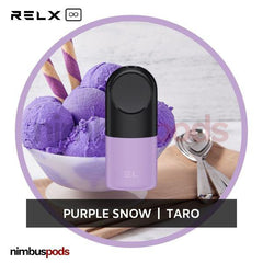 RELX Infinity Pod Pro Purple Snow | Taro Vape Pods RELX 18mg | 2.0% Nimbus Pods