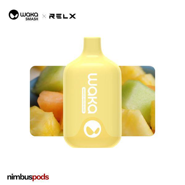 WAKA Smash x RELX Disposable Mango Melon Aloe One Hitters WAKA by RELX 20mg | 2.0% Nimbus Pods