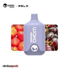 WAKA Smash x RELX Disposable Strawberry Grape One Hitters WAKA by RELX 20mg | 2.0% Nimbus Pods
