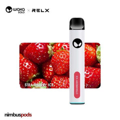 WAKA Solo x RELX Disposable Strawberry Ice One Hitters WAKA by RELX 50mg | 5.0% Nimbus Pods